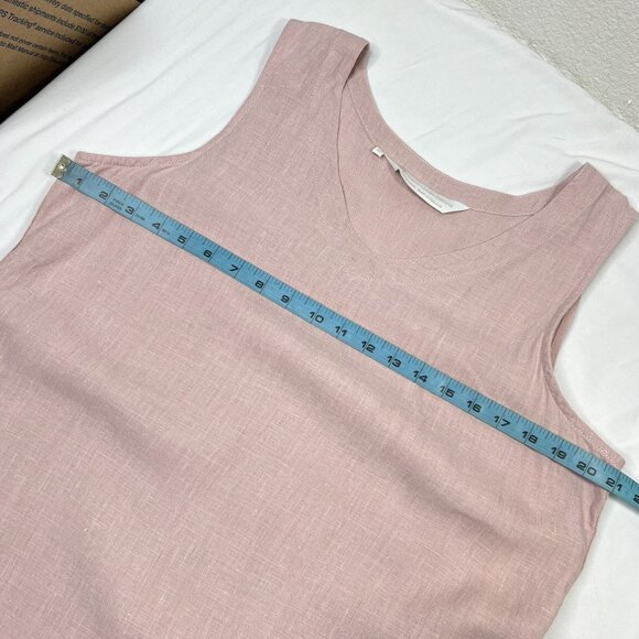 Crown Linen Designs Drop Waist Linen Maxi Dress Sleeveless Lilac Pink XL - Picture 3 of 7